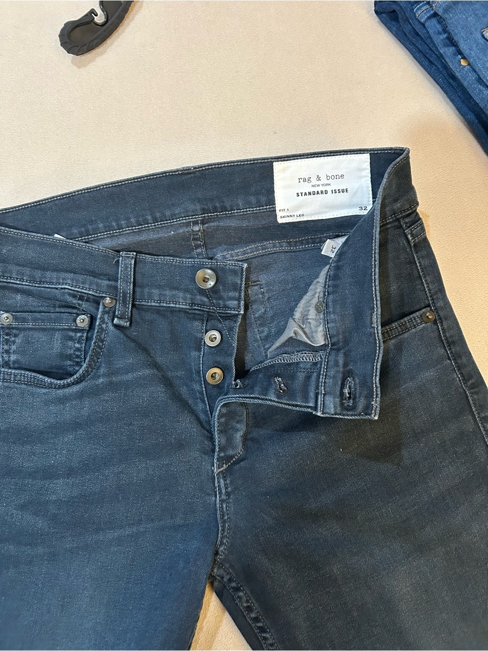 rag & bone Slim Straight Jeans in Dark Blue